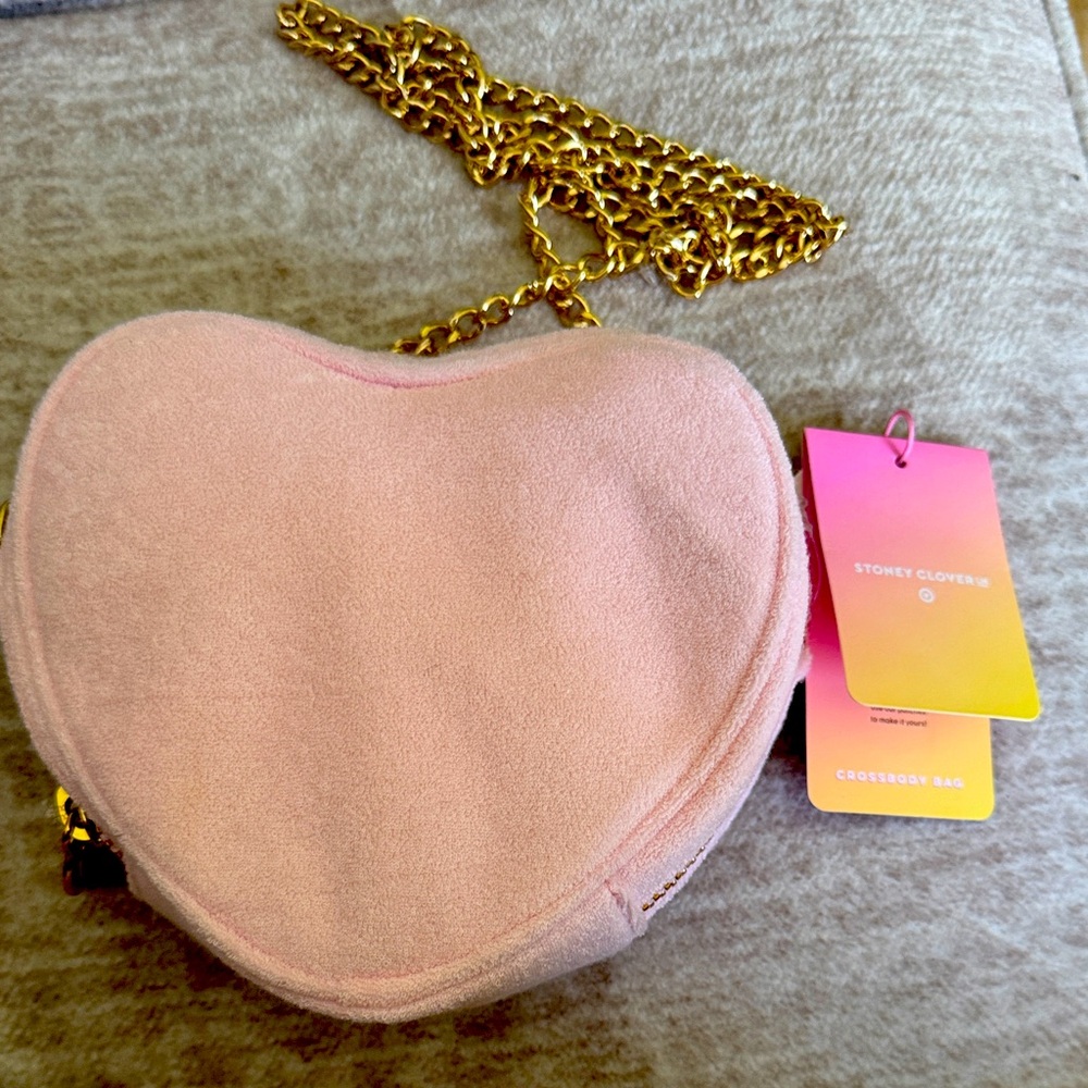 Stoney Clover Lane Pink Heart Crossbody Bag